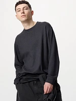 SOFT KNITTED FLEECE CREW NECK T-SHIRT