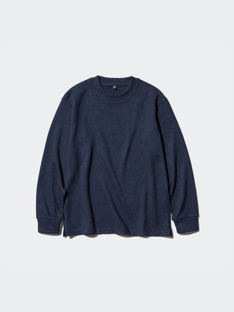 SOFT KNITTED FLEECE CREW NECK T-SHIRT