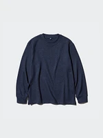 SOFT KNITTED FLEECE CREW NECK T-SHIRT