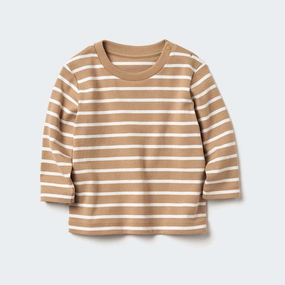 Crew Neck T-Shirt | Long Sleeve Striped