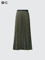 Pleated Long Skirt | Checked