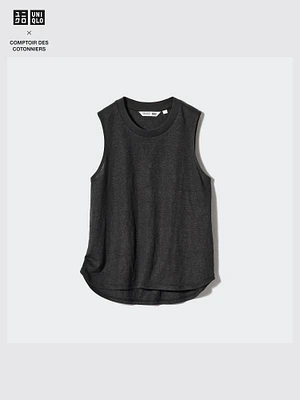 Linen Sleeveless T-Shirt