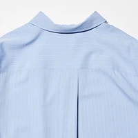 RAYON SKIPPER COLLAR STRIPED 3/4 SLEEVE BLOUSE