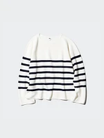 3D KNIT COTTON CREW NECK SWEATER