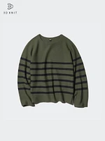 3D Knit Cotton Sweater | Striped