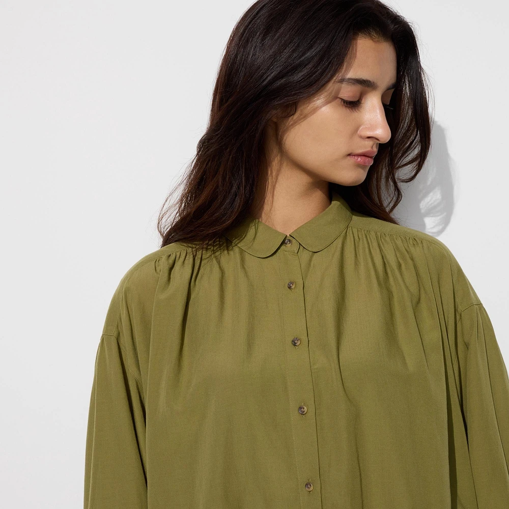 SOFT LAWN GATHERED BLOUSE