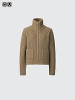 Lambswool Blend Zip-Up Jacket