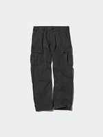 WIDE FIT DENIM CARGO PANTS