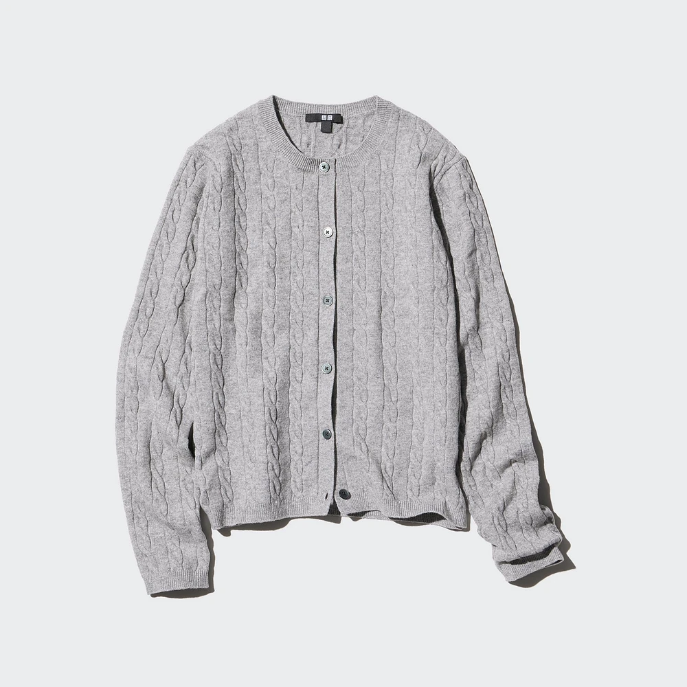 CABLE CREW NECK CARDIGAN