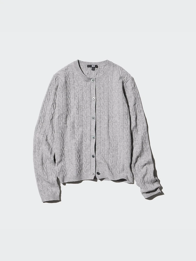 CABLE CREW NECK CARDIGAN