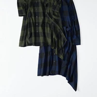 FLANNEL ASYMMETRIC HEM DRESS