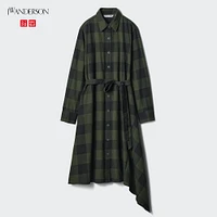 FLANNEL ASYMMETRIC HEM DRESS