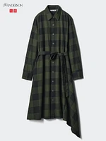 Flannel Asymmetric Hem Dress | Checked