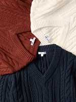 Cable V-Neck Sweater