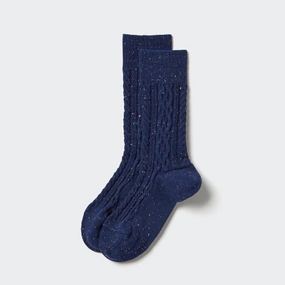 Color Nep Cable Socks