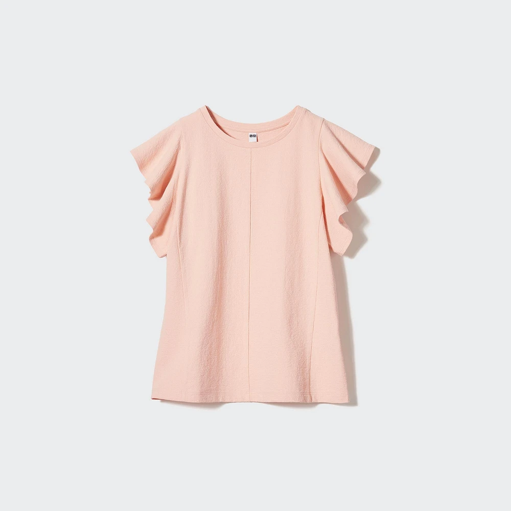 RUFFLE SLEEVE T-SHIRT