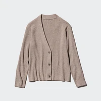 WASHABLE KNIT RIBBED CARDIGAN