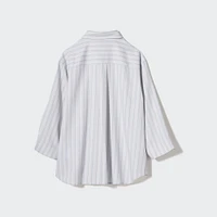 Rayon Skipper Collar Blouse | 3/4 Sleeve