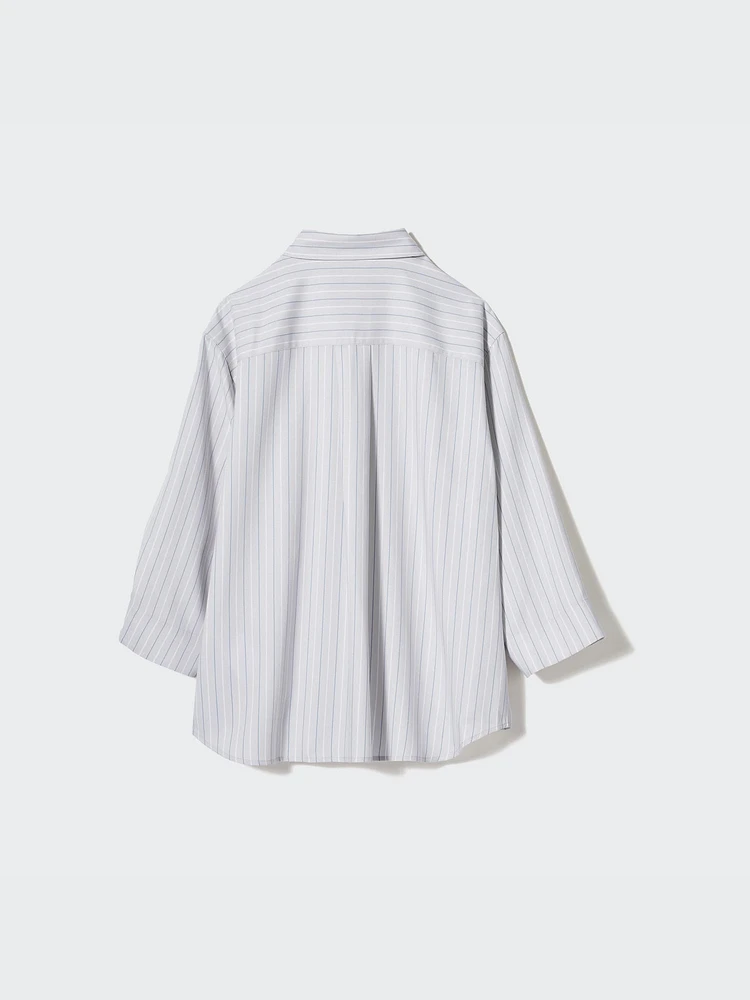 Rayon Skipper Collar Blouse | 3/4 Sleeve