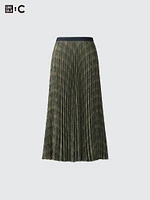 Pleated Long Skirt | Checked | Short