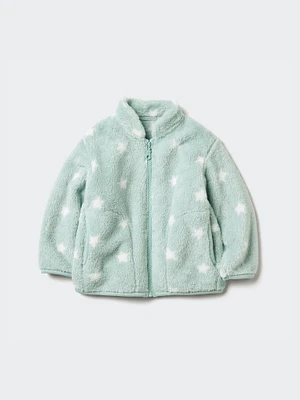 Baby Fluffy Yarn Fleece Full-Zip Jacket | Printed