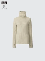 3D Knit Merino Blend Sweater | Turtleneck