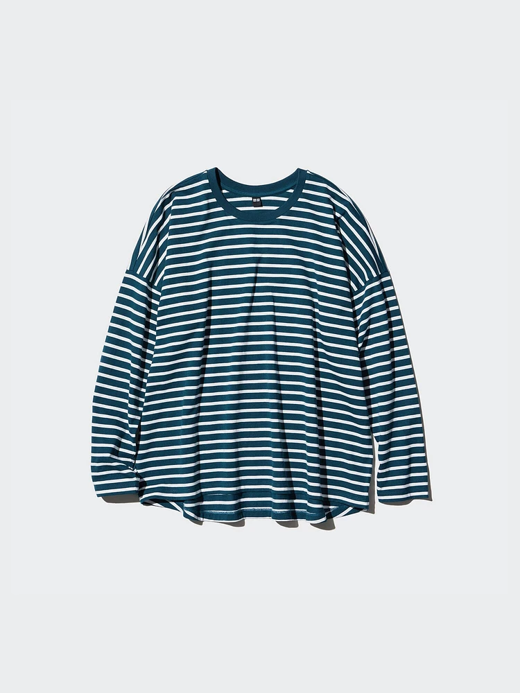 Smooth Cotton Oversized T-Shirt | Striped
