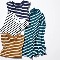 Smooth Cotton Oversized T-Shirt | Striped