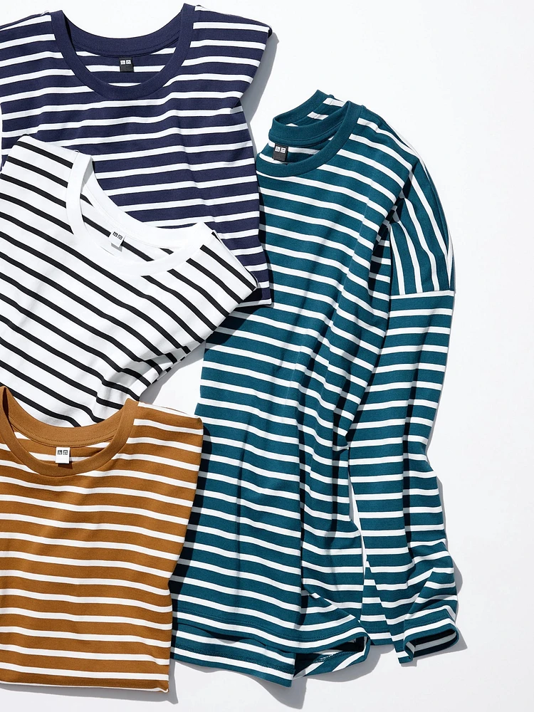 Smooth Cotton Oversized T-Shirt | Striped