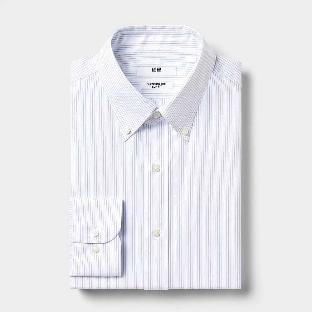Super Non Iron Striped Slim Fit Long-Sleeve Shirt