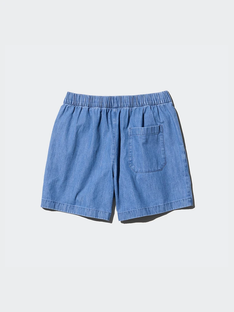 COTTON EASY SHORTS | DENIM