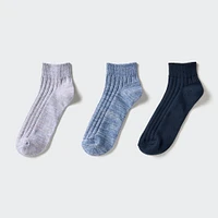 MIX YARN SHORT SOCKS | 3 PAIRS