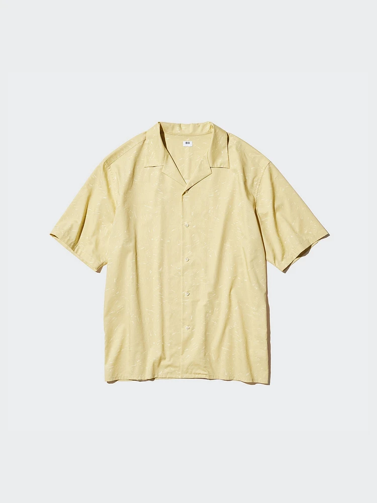 MODAL COTTON OPEN COLLAR SHIRT