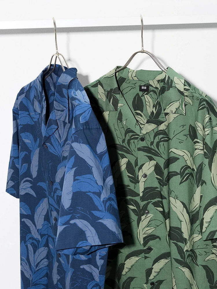 MODAL COTTON OPEN COLLAR SHIRT