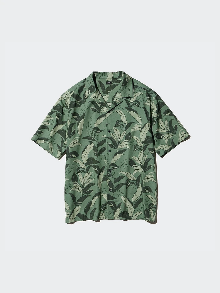 MODAL COTTON OPEN COLLAR SHIRT