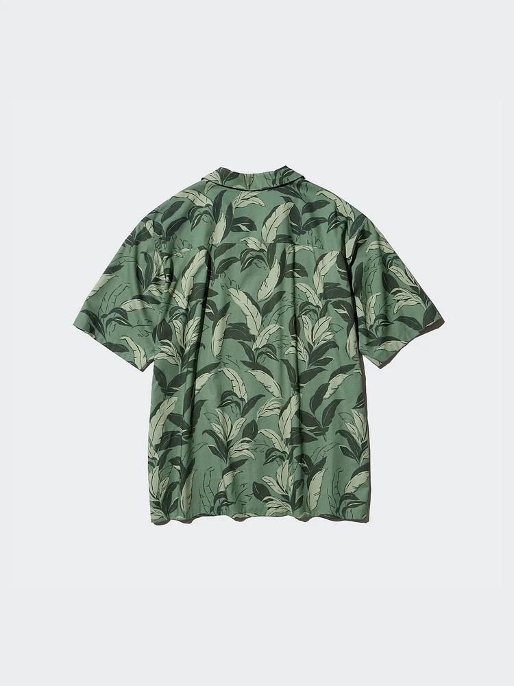 MODAL COTTON OPEN COLLAR SHIRT