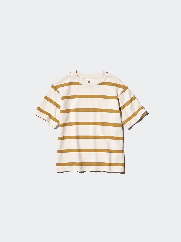 AIRism COTTON STRIPED CREW NECK T-SHIRT