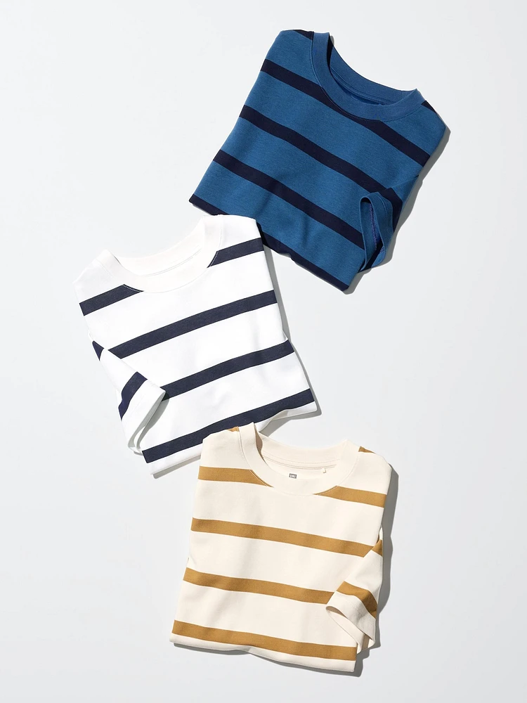 AIRism COTTON STRIPED CREW NECK T-SHIRT