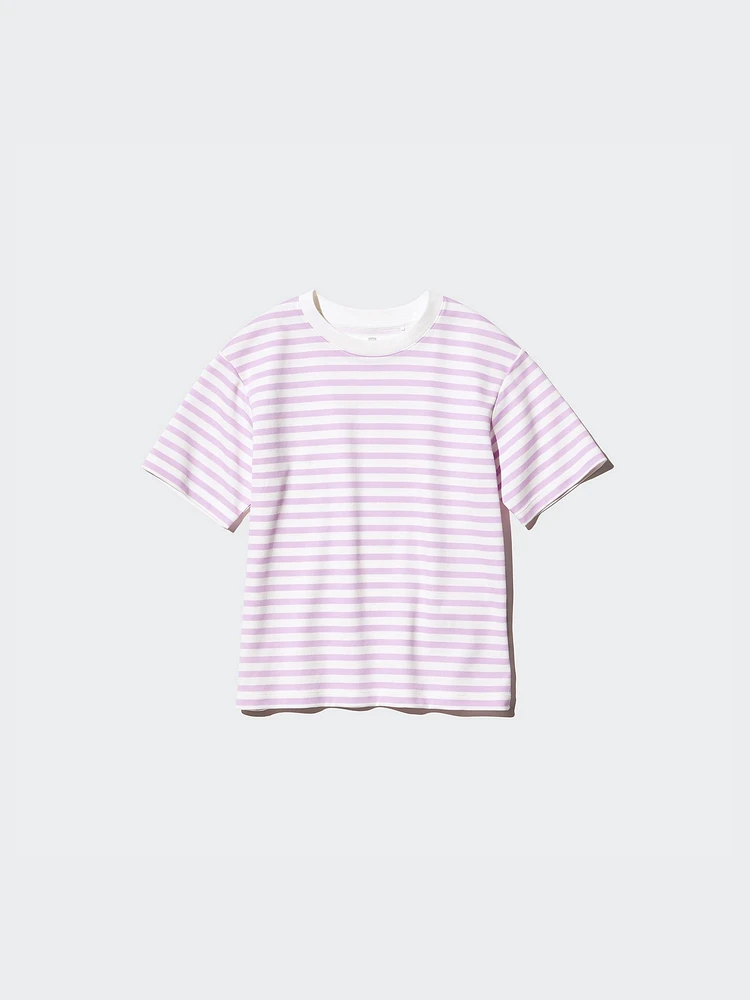 AIRism COTTON STRIPED CREW NECK T-SHIRT