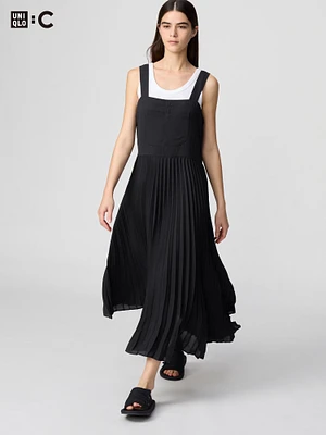 PLEATED STRAP DRESS