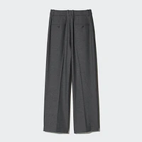 Pleated Wide Pants | Checked