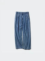 Drapey Denim Pleated Pants