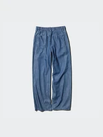 Drapey Denim Pleated Pants