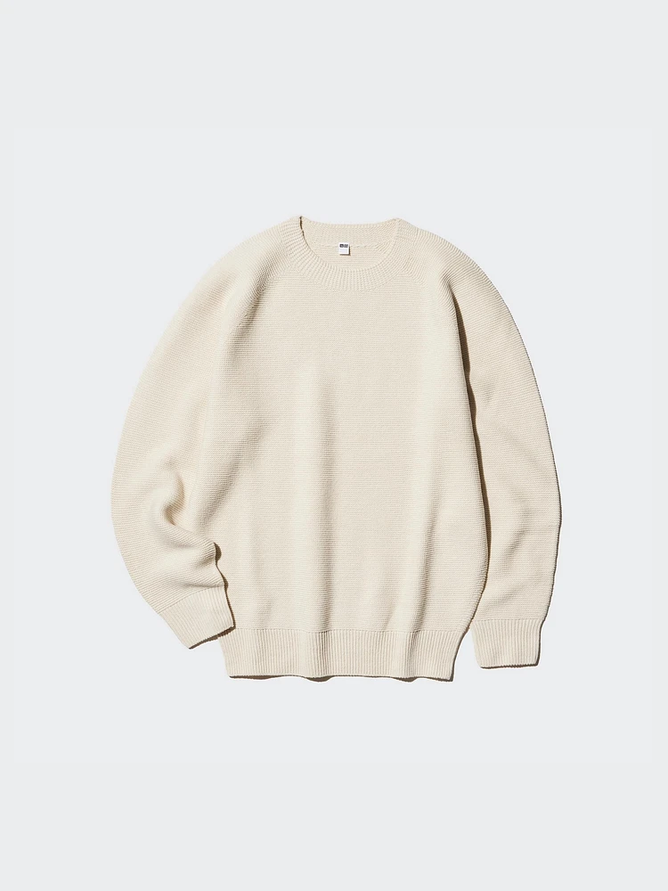 3D KNIT CREW NECK SWEATER