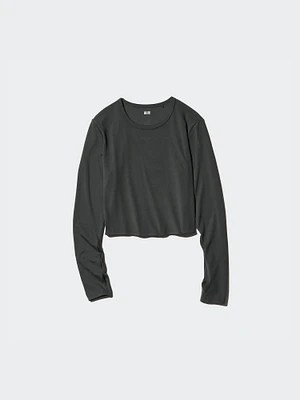 EXTRA STRETCH AIRism CROPPED T-SHIRT | LONG SLEEVE