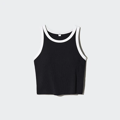 RIBBED CROPPED BRA SLEEVELESS TOP