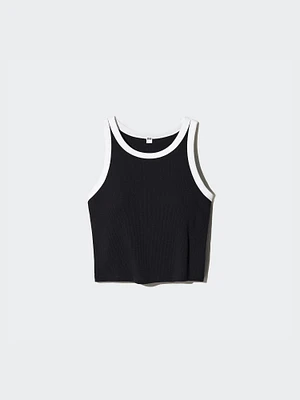 RIBBED CROPPED BRA SLEEVELESS TOP