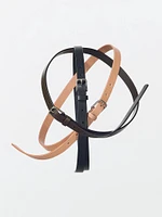 NARROW LONG LEATHER BELT