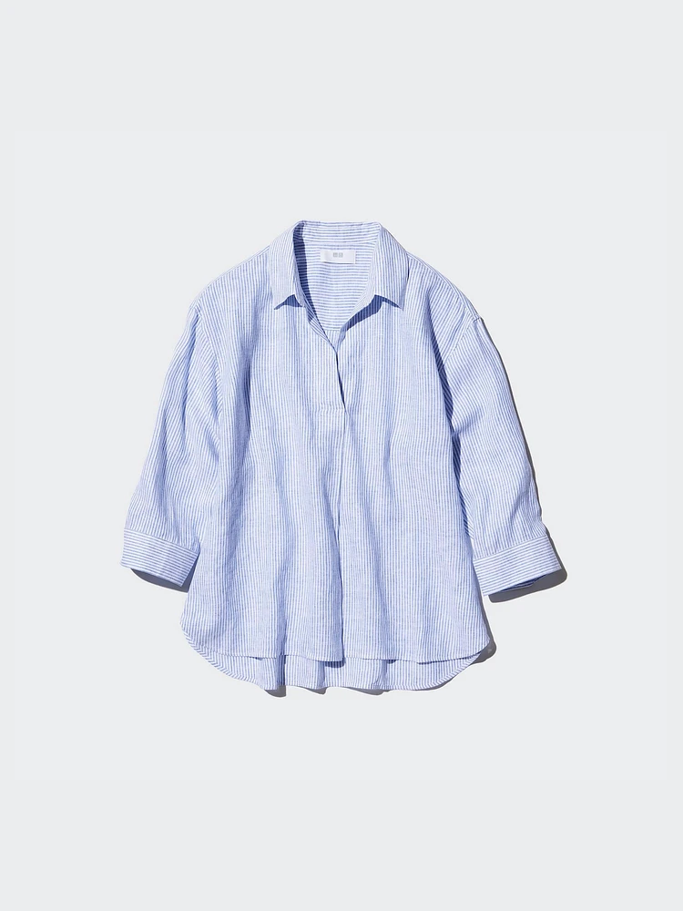 PREMIUM LINEN SKIPPER COLLAR SHIRT
