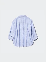 Premium Linen Skipper Collar Shirt | Striped